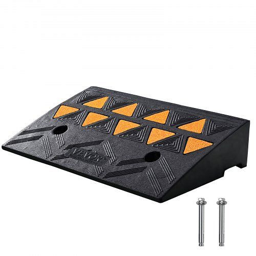 VEVOR Schwellenrampe Vollgummi Türschwellenrampe Max. Tragfähigkeit bis zu 15Tonnen Bordsteinrampe 50x30x10,8cm, SJDLYPDGB1197IMYQV0