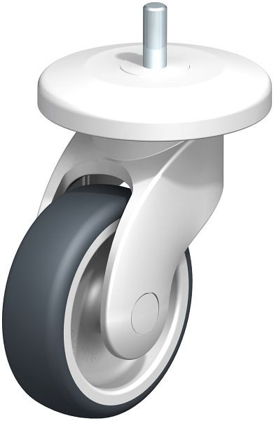 Blickle LWK-TPA 101G-11-AMW100 Kunststoff-Lenkrolle WAVE mit Abweisrad, Thermoplastisches Gummi-Elastomer, Grau, 845562