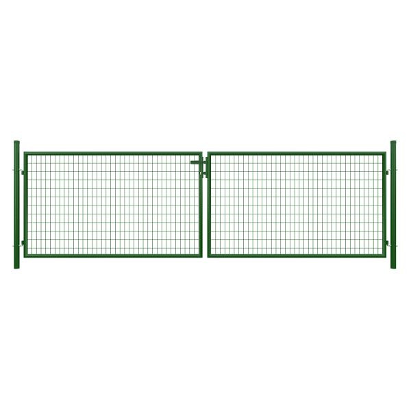 T&J STRONG Doppeltor RAL 6005 grün, 4000 x 1200 mm inkl. Pfosten + Beschläge, MW 50/100 mm, 44477