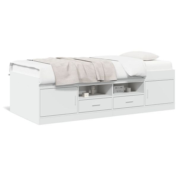 vidaXL Tagesbett mit Schubladen Weiß 90x190 cm Holzwerkstoff, 3280251