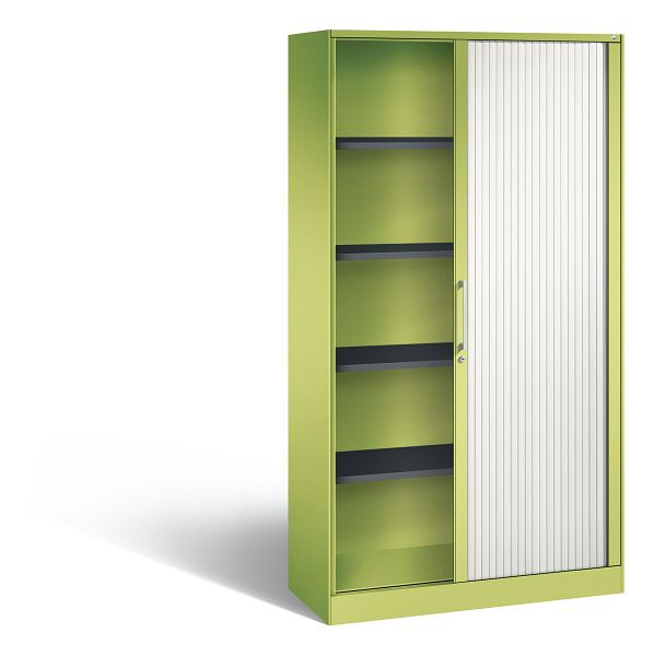 C+P Rollladenschrank Asisto, H1980xB1000xT435mm, Farbe: Viridingrün / Verkehrsweiß, Bügelgriff, 5 OH, 143002-000 S10080