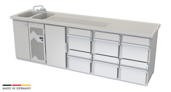 hefa Theke Brillant 28V/2L-TZZZ, Abmaße: 950 x 2.800 x 650/700 mm, Brillant 28V/2L-TZZZ