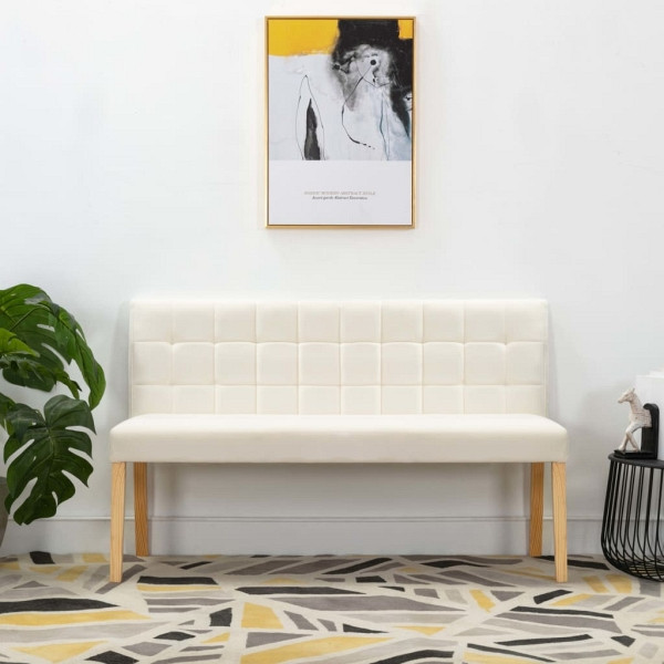 vidaXL Bank 140 cm Creme Samt, Füllung: Schaumstoff, 288577