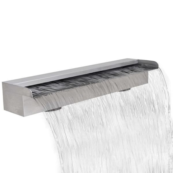 vidaXL Pool-Wasserfall Fontäne Rechteckig Edelstahl 60 cm, 41667