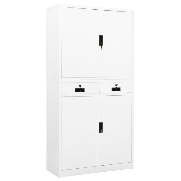 vidaXL Büroschrank Weiß 90x40x180 cm Stahl, 336417, 8720286566268