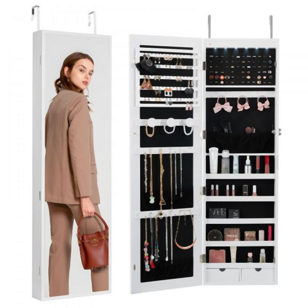 VEVOR Schmuckschrank Spiegelschrank Spiegel Schmuckaufbewahrung 1,2m Wandmontage, BGSZBSNJ1454YENXFV9