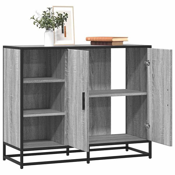 vidaXL Sideboard Grau Sonoma 92x35x76 cm Holzwerkstoff, 849022