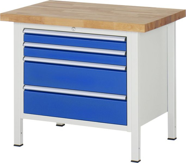 RAU Werkbank Serie 8000 - Modell 8261, B1000 x T700 x H840 mm, Systemunterbau B860 x T650 x H800 mm, 03-8261A2-107B4S.11