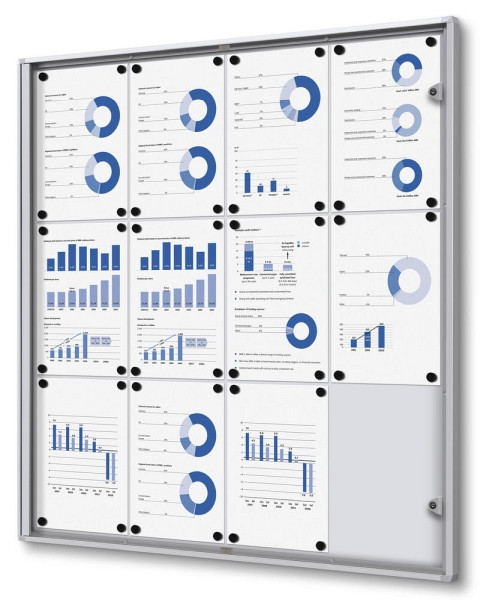 Deskin Schaukasten Metallrückwand Innenbereich, Aluminium, 931 x 26 x 963 mm, 270054