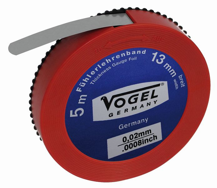 Vogel Germany Fühlerlehrenband, gehärteter Federstahl, 0.02 mm / .0008 inch, 455002