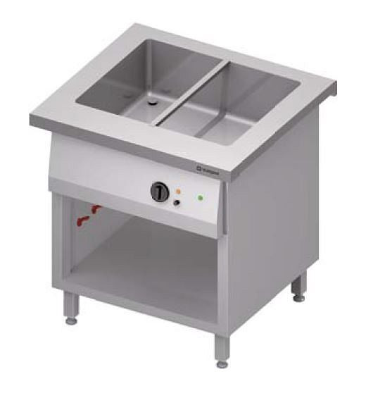 Stalgast Bain-Marie-Station "Free Flow" mit einem Becken 4x GN1/1, 1465x735x880 mm Edelstahlabdeckung, FF14108