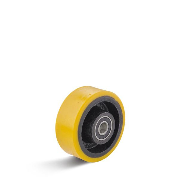 Torwegge Polyurethanrad, Tragfähigkeit 220 kg, Rad-Ø 80 mm, Radbreite 30 mm, Achsloch-Ø 12 mm, Nabenlänge 35 mm, Radlagerung Kugellager, 0051081
