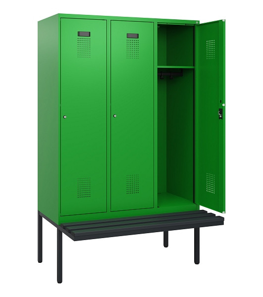 C+P Spind Evolo PLUS, 3 Abteile, 1950x1200x815mm, 6037/6037, Zylinderschloss, Material Sitzfläche Kunststoff, 0490405-32 S10107