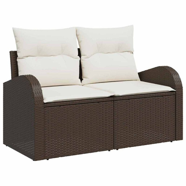 vidaXL Garten-Sofa-Set, 5er Set, Braun und Creme 55 x 55 x 37 cm, 3354577