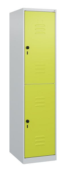 C+P Doppelstöckiger Spind Classic PLUS, 1700x400x500mm, 7035/0024, Drehriegel, 0803007-12 S10009