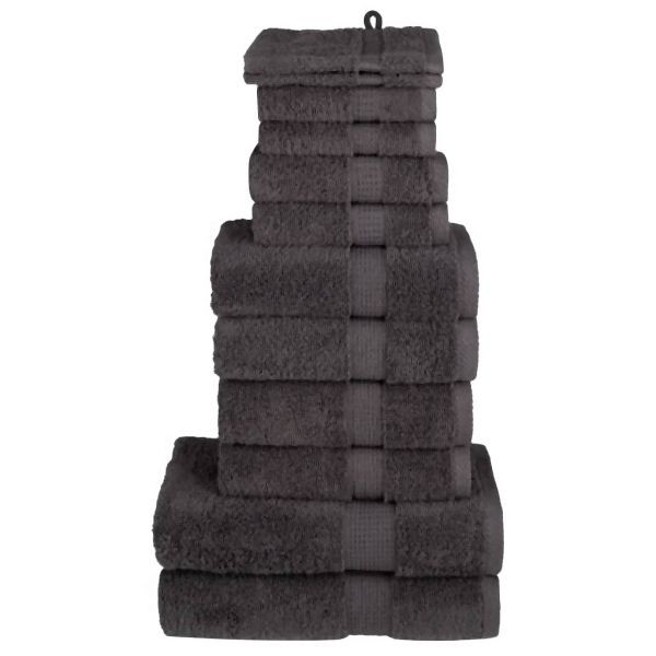 vidaXL 12 tlg. Premium-Handtuch-Set SOLUND Anthrazit 600 g/m², 137571