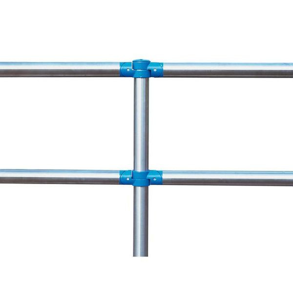 Stein HGS Systemgeländer -Mountain-, Standpfosten mit Rundkopf, Gesamtlänge 1330mm, Höhe über Flur 1000mm, Abdeckkappe (RAL 5017), zum Einbetonieren, 11798