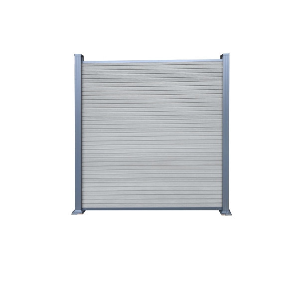 T&J WAREN-Serie, WPC-Steckzaun-Set, 175 x 180 cm, SMOKE WHITE, Abschlussleiste und Clips separat in silber oder anthrazit, 44606