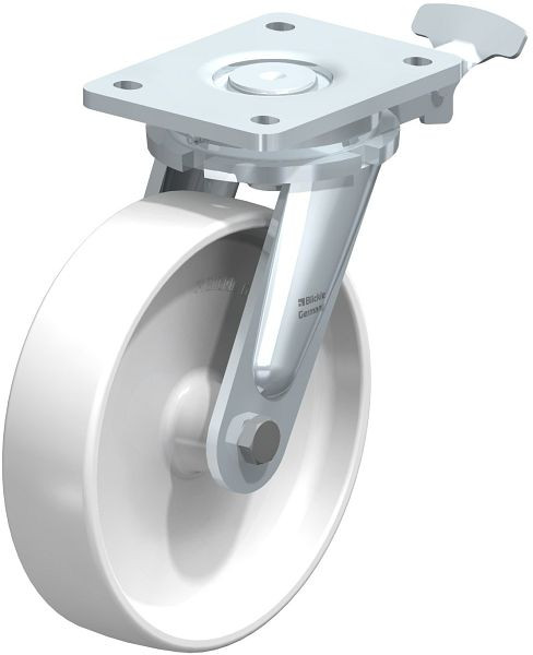 Blickle LO-PO 200G-RI4 Stahlgeschweißte Schwerlast-Lenkrolle, Polyamid, Weiß, 852820