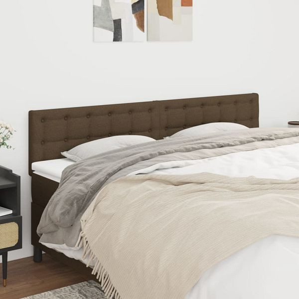 vidaXL Kopfteile 2 Stück Dunkelbraun 100x5x78/88 cm Stoff, 346519