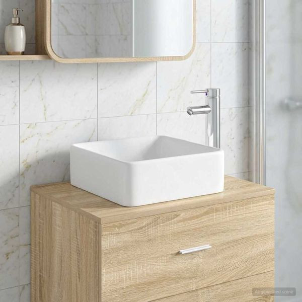 vidaXL Waschbecken fürs Badezimmer Chrom 49 x 37 x 14 cm Metall, 890252