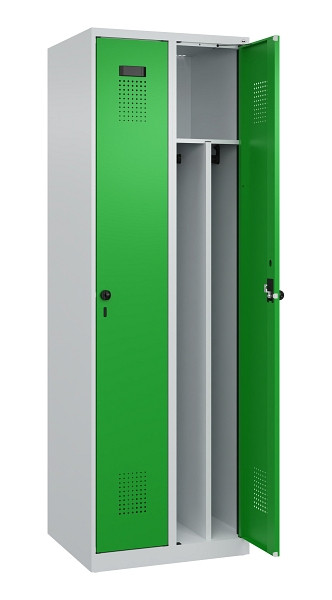 C+P Spind Evolo PLUS, 2 Abteile, 1850x600x500mm, 7035/6037, Verschluss Drehriegel, 049000-20F S10011