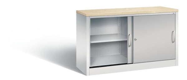 C+P Sideboard mit Schiebetüren Acurado, H720xB1200xT400mm, Farbe: Lichtgrau / Weißaluminium, Bügelgriff, 2 OH, 5723-00 S10467
