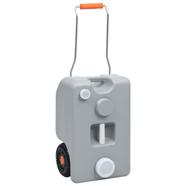 vidaXL Camping-Wassertank mit Rollen 25 L Grau, 30132