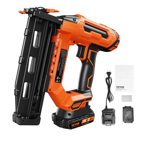 VEVOR Druckluft-Tacker Nagelpistole 100 Nägel/Minute, 105 Nägel Einzellastkapazität, Kabelloser Heftgerät Druckluft-Stiftnagler Orange, WSSMDQ20VWS1YBZWQV2