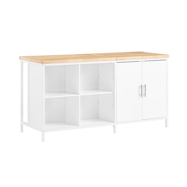 SoBuy Kücheninsel Weiß 170x60x89 cm, Industriell, KNL09-WN