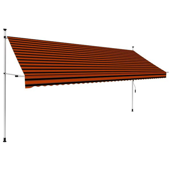 vidaXL Einziehbare Markise Handbetrieben 400 cm Orange und Braun, 145840