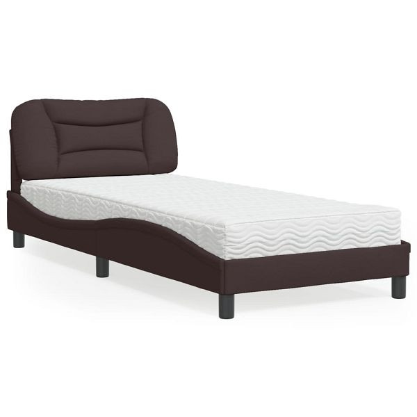 vidaXL Bett mit Matratze Dunkelbraun 80x200 cm Stoff, 3208495
