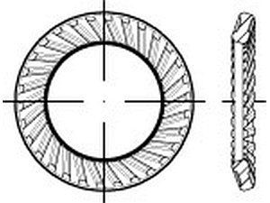 ART 88120 SCHNORR - Sperrzahnscheiben 1.4301 S 16 A 2 VE=S (250 Stück)