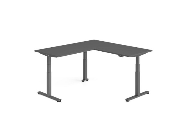 Hammerbacher Sitz-Steh-Winkeltisch 200x180cm Graphit/Graphit, VXDSMW1912/G/G