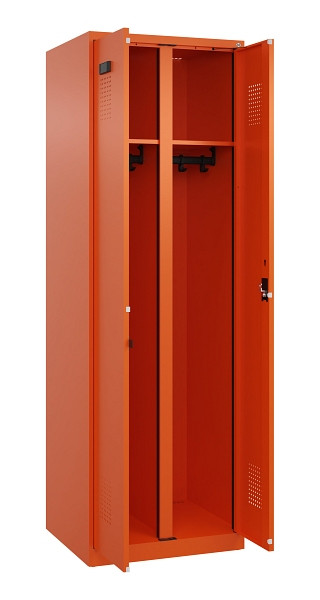 C+P Schwarz-Weiß-Spind Evolo PLUS, 2 Abteile, 1850x600x500mm, 2004/2004, Zylinderschloss, 049002-20 S10050