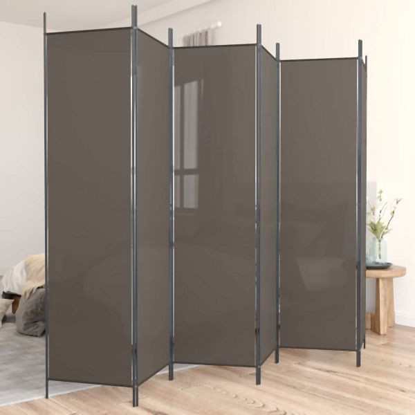vidaXL 6-teilig Paravent Anthrazit 300x220 cm Stoff, 350208