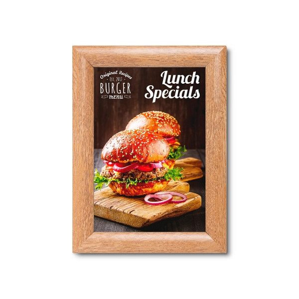 Showdown Displays 25 mm Klapprahmen Gehrungsecken A5 Holz, KRA5G25LB