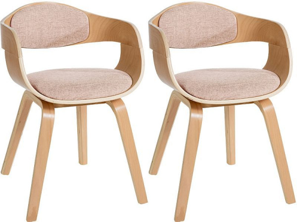 CLP 2er Set Stühle Kingston Stoff, natura/creme, 320718