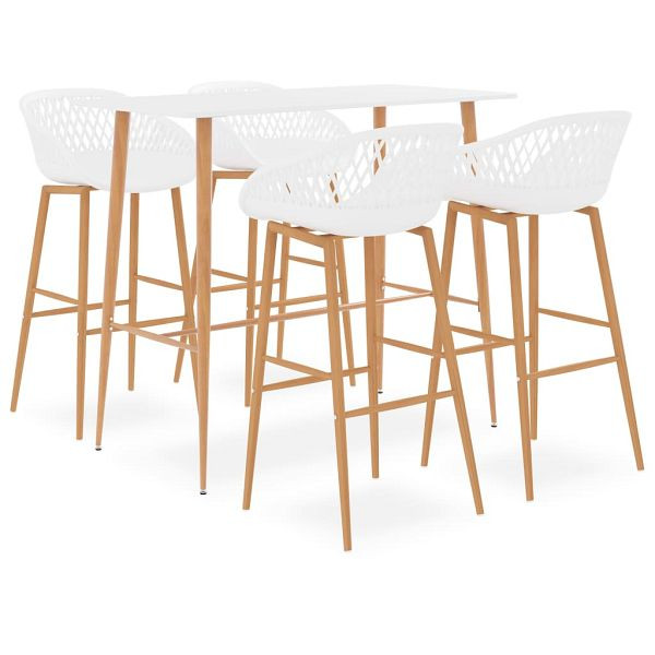 vidaXL 5-tlg. Bar-Set Weiß, Top-Qualität, modern, zeitgemäß, 3057435