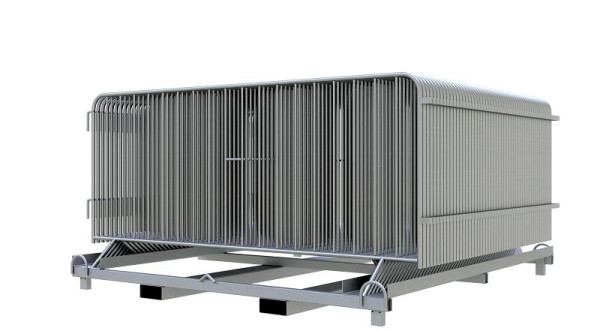 Schake Absperrgitter SET bestehend aus: 50 x Absperrgitter 2,50 m x 1,10 m, verzinkt, 1 x Stapelpalette, 1 x Zurrgurt 1-teilig mit Ratsche, 419_00E-SET50