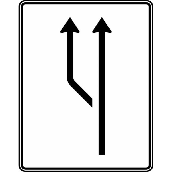 Stein HGS Aufweitungstafel ohne Gegenverkehr, 1-streifig plus Fahrstreifen links Nr. 541-10, RA2/Flachform 2mm, ohne Entfernungsangabe, 1600x1250mm, 541-10-121