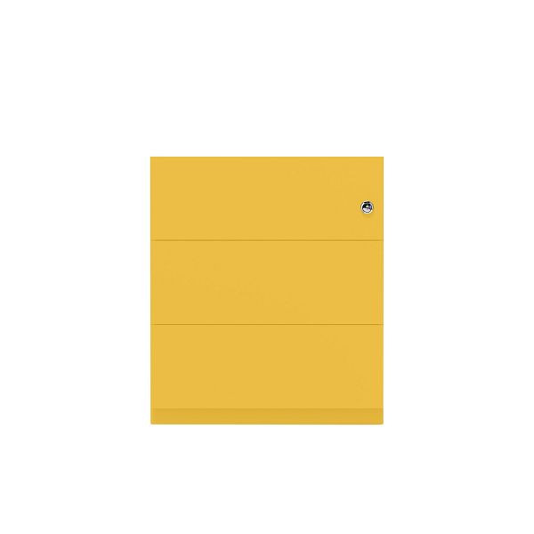 Bisley Rollcontainer Note™, 3 Schubladen, Tiefe 775 mm, Griffleiste, 642 sunflower, NWA79M7BBB642
