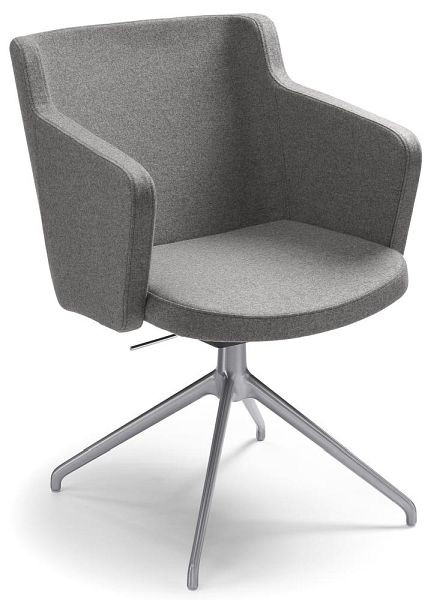 Deskin Konferenzstuhl SITNESS MEETING 1.0, Gestell Aluminium matt mit Polyamid-Gleitern, Stoff Filz L hellgrau, 287808