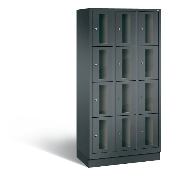 C+P Schließfachschrank Classic, 12 Fächer, H1800xB900xT500 mm, Anthrazit, 8020A304 S10028