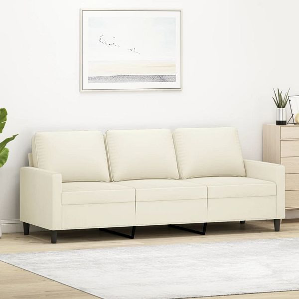 vidaXL 3-Sitzer-Sofa Creme 180 cm Samt, 359217, 8721012139435