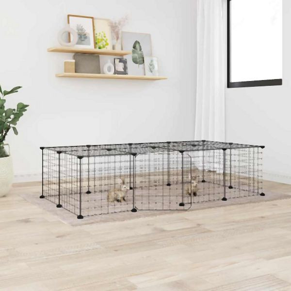 vidaXL 20-teilig Haustierkäfig mit Tür Schwarz 35x35 cm Stahl, 3114055