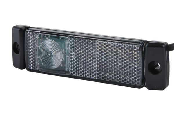 HELLA Positionsleuchte, LED, 24V, Anbau/Schraubanschluss, Lichtscheibenfarbe: glasklar, LED-Lichtfarbe: weiß, 300mm, links/vorne/rechts, 2PG 008 645-321