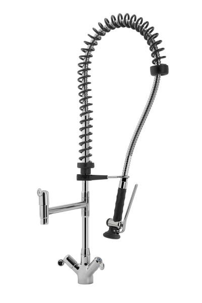 KBS STYL SHRINK Geschirrwaschbrause mit Schwenkhahn und BEST-SEMI Brausekopf, 2 Knebelbedienung Mischbatterie, 800 mm, 20921031