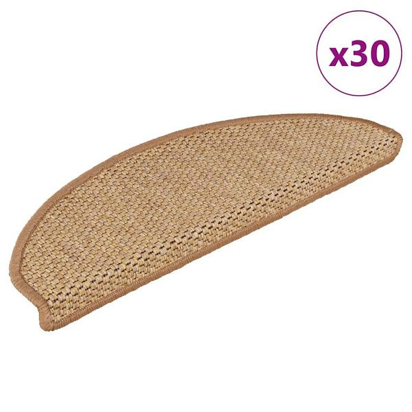 vidaXL Stufenmatten Selbstklebend Sisal-Optik 30Stk. 65x21x4cm Sisal, 3365877