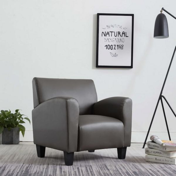 vidaXL Sessel Grau Kunstleder, stilvoll, luxuriös, 248619